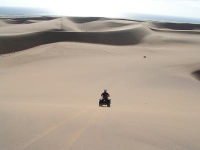 ナミブ砂漠を走る